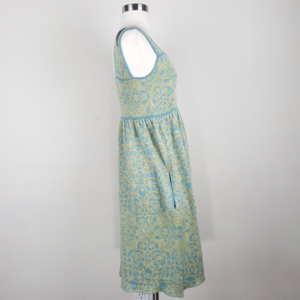 Peruvian Connection Blue And Gold Midi Dress Size M Nwt — image 4 of 8